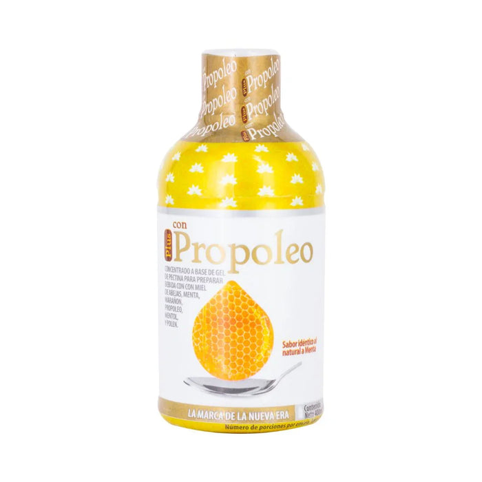 Concentrado con propoleo y miel sabor menta, bebida funcional natural para bienestar diario